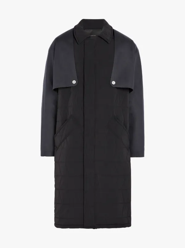 Black Padded 0003 Trench Coat