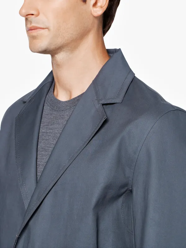 Grey Bonded Cotton 0003 Pocket Vent Coat