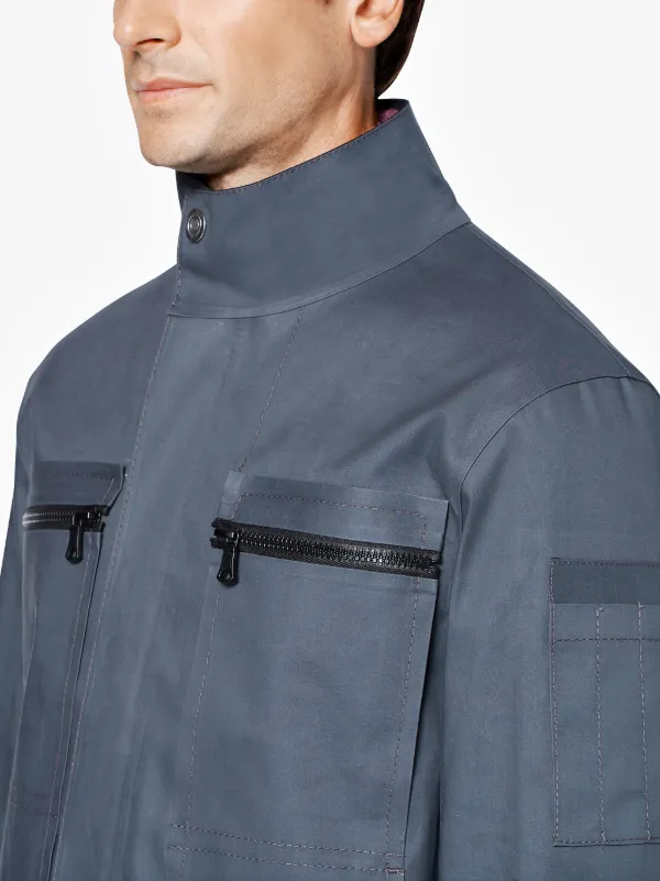 Grey Bonded Cotton 0003 Workers Jacket