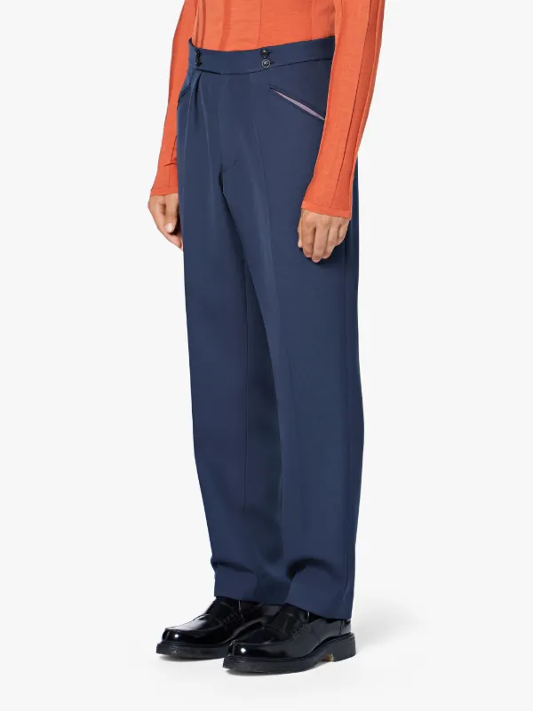 navy fitted trousers