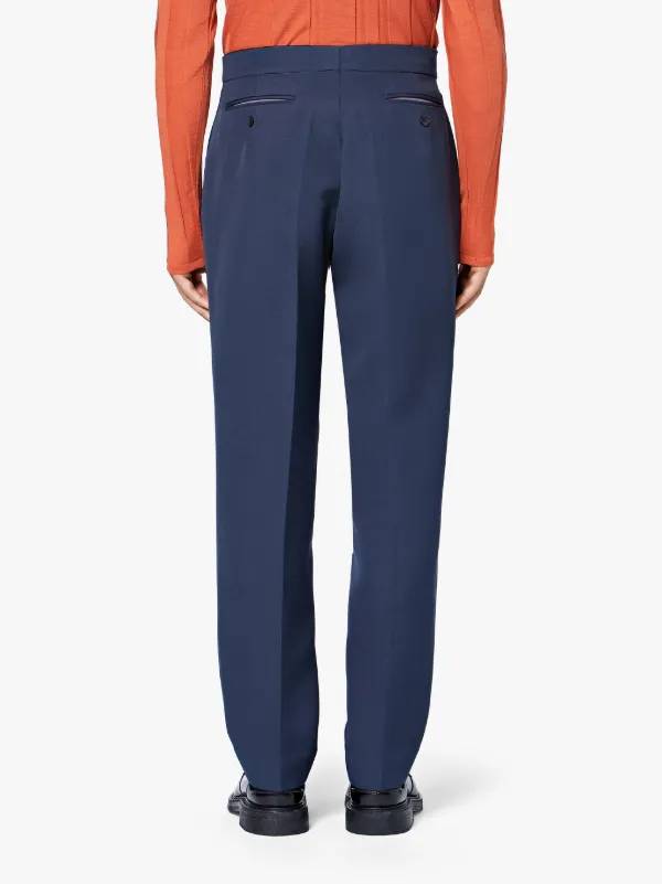 navy fitted trousers