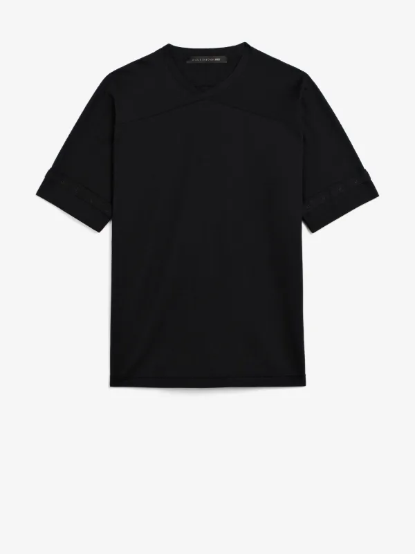 On Sale Black Cotton Blend 0004 Cross Collar T Shirt Mackintosh