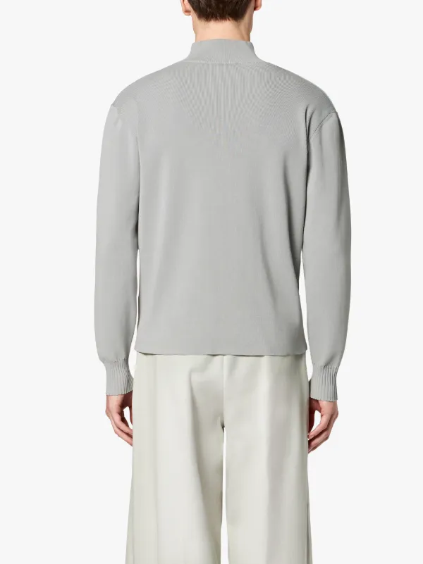 Off White Cotton 0004 Zip-Neck Sweater