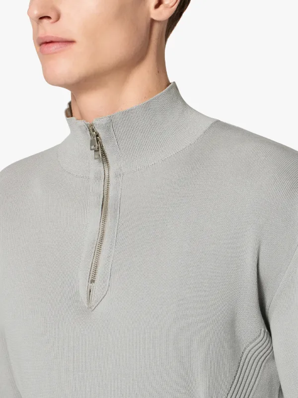 Off White Cotton 0004 Zip-Neck Sweater