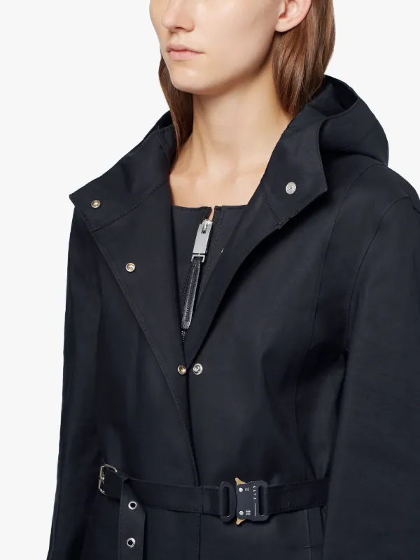 1017 ALYX 9SM Black Bonded Cotton Hooded Coat