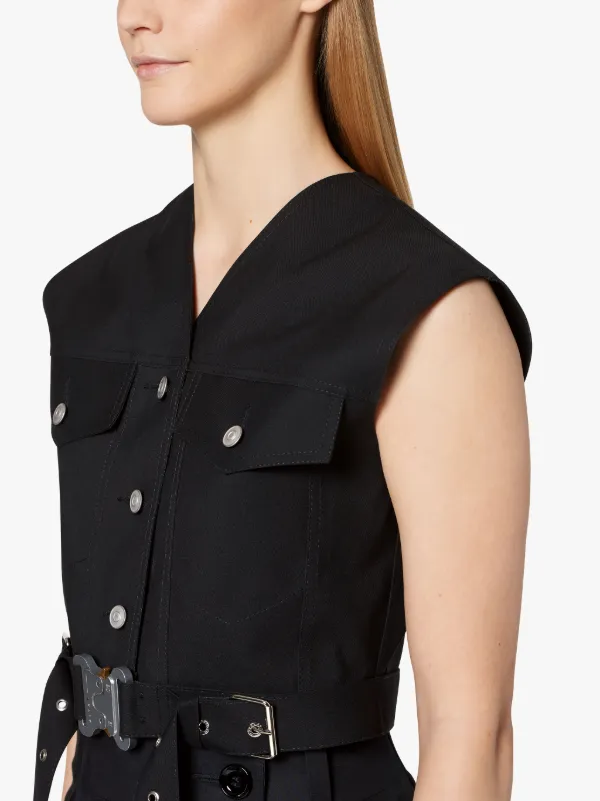 1017 ALYX 9SM Black Bonded Wool Cropped Vest