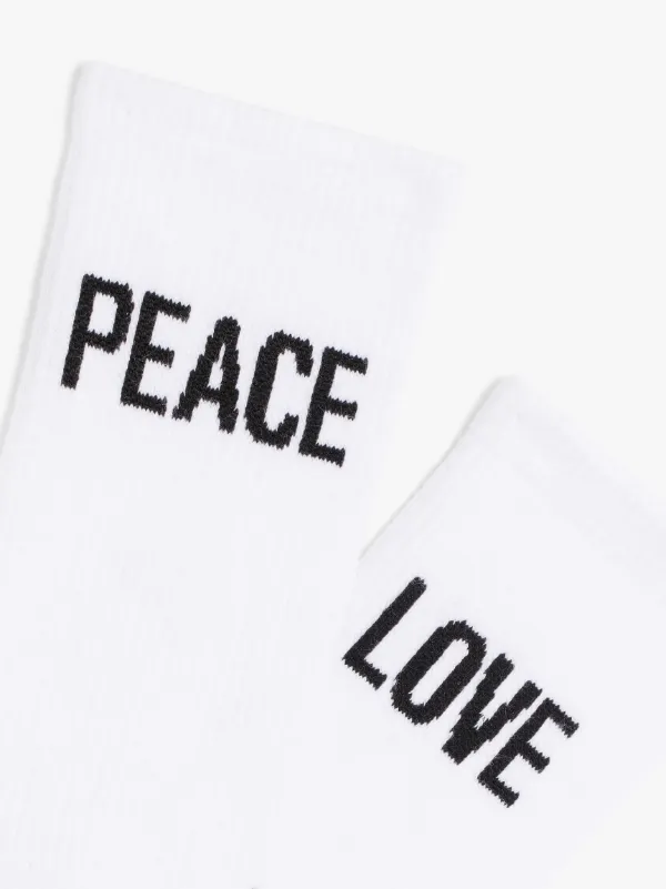 2-pack PEACE x LOVE White Sport Socks | ACC-SO01