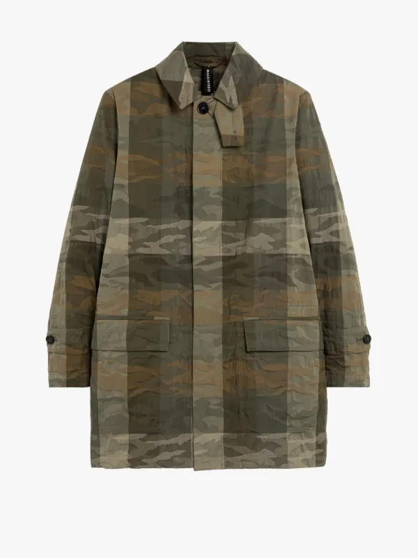 A-LINE TORRENTIAL Military Camo Cotton Blend Raincoat