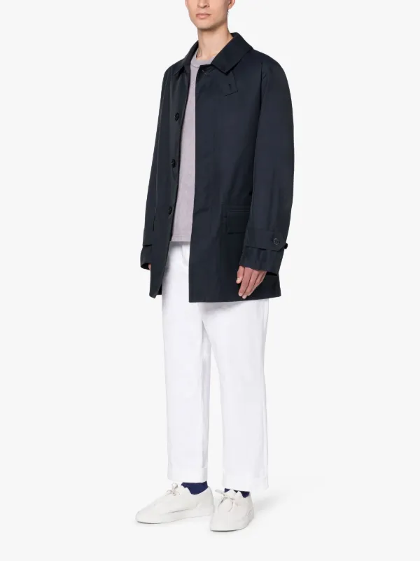 A-LINE TORRENTIAL Navy Cotton Blend Raincoat | GMM-220