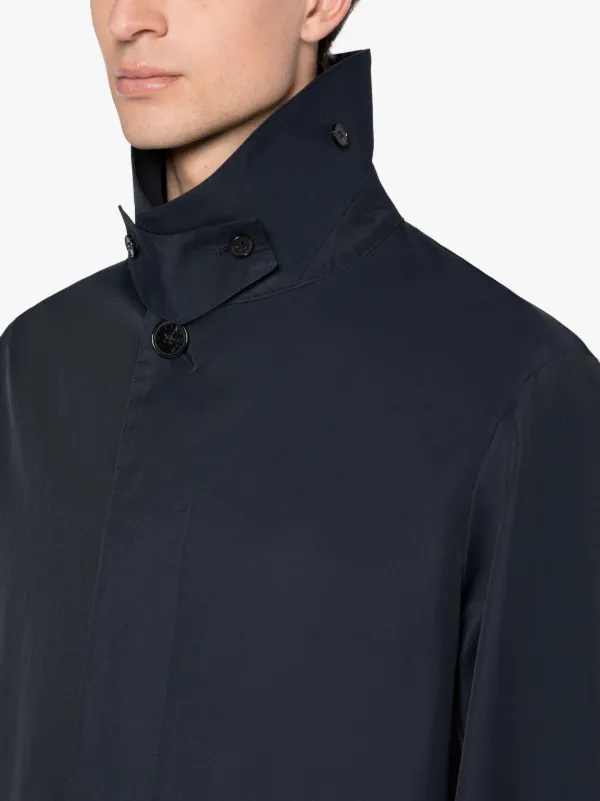 A-LINE TORRENTIAL Navy Cotton Blend Raincoat | GMM-220