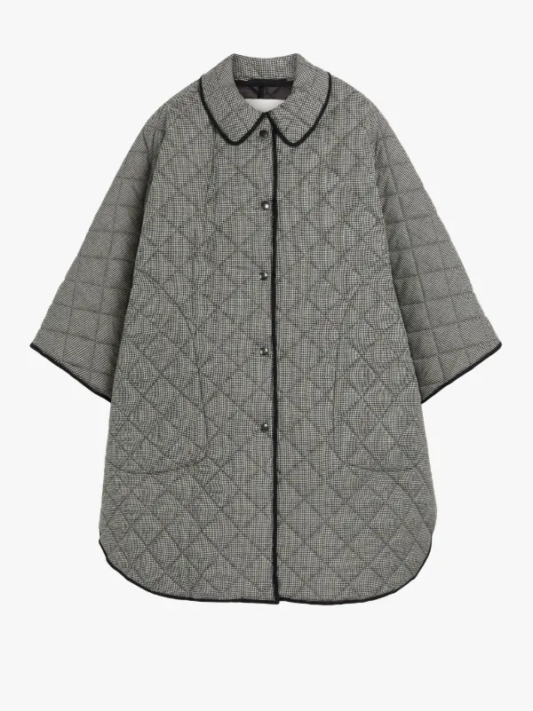 AGGIE Houndstooth Nylon Quilted Poncho | LQC-001 | Mackintosh