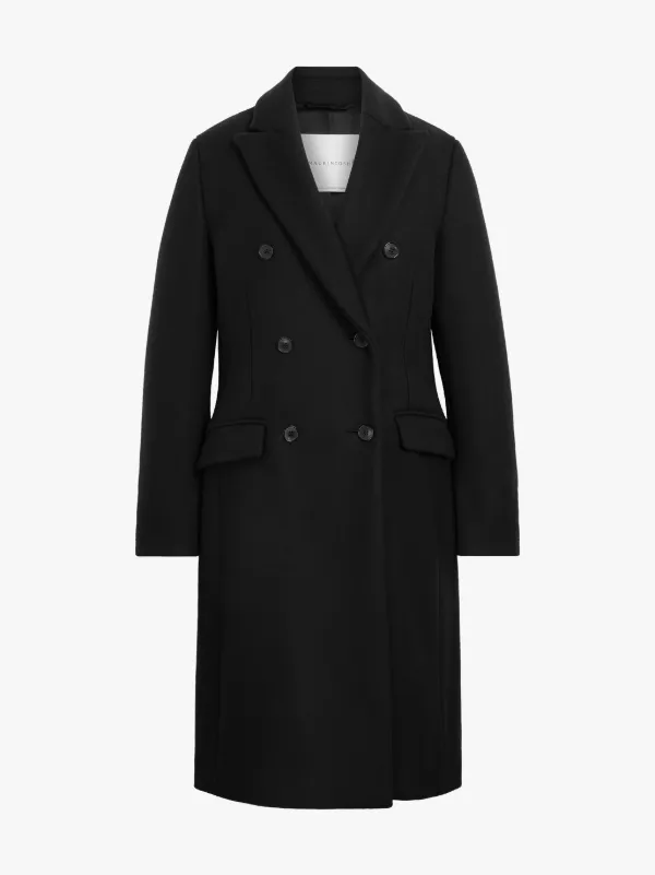 ALLOA Black Wool Chesterfield Coat | LM-1003F