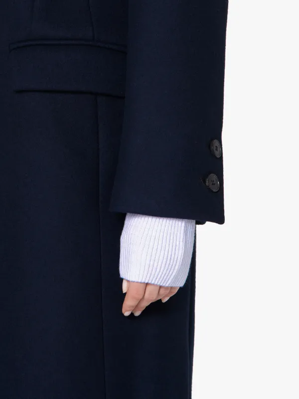 ALLOA Dark Navy Wool Chesterfield Coat | LM-1003F