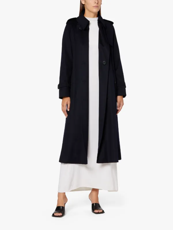 ALLY Navy Storm System Wool Trench Coat | LMT-003