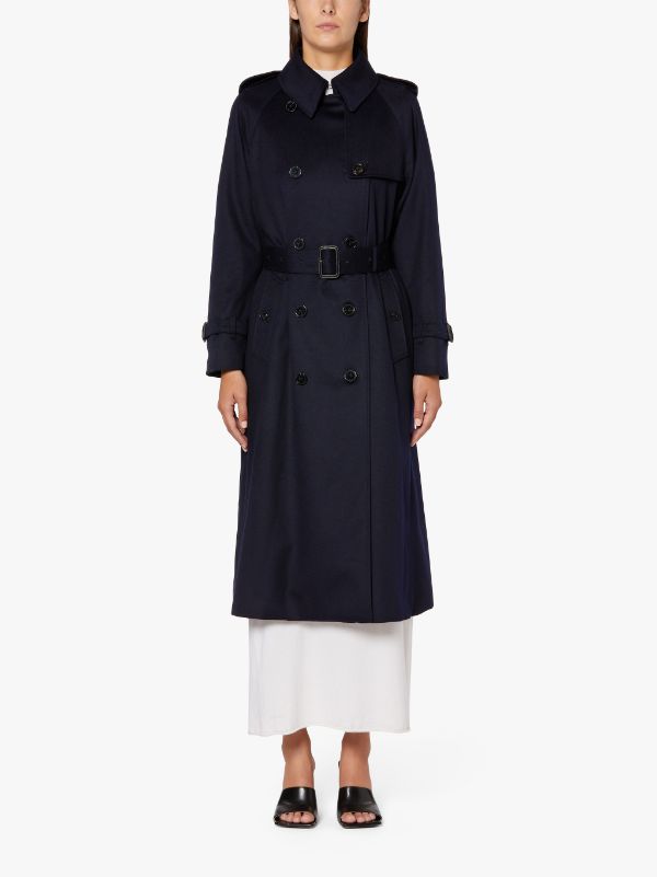 ALLY Navy Storm System Wool Trench Coat | LMT-003