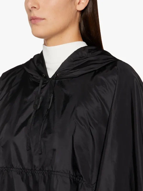 ALNESS Black Nylon Hooded Poncho | LMC-063