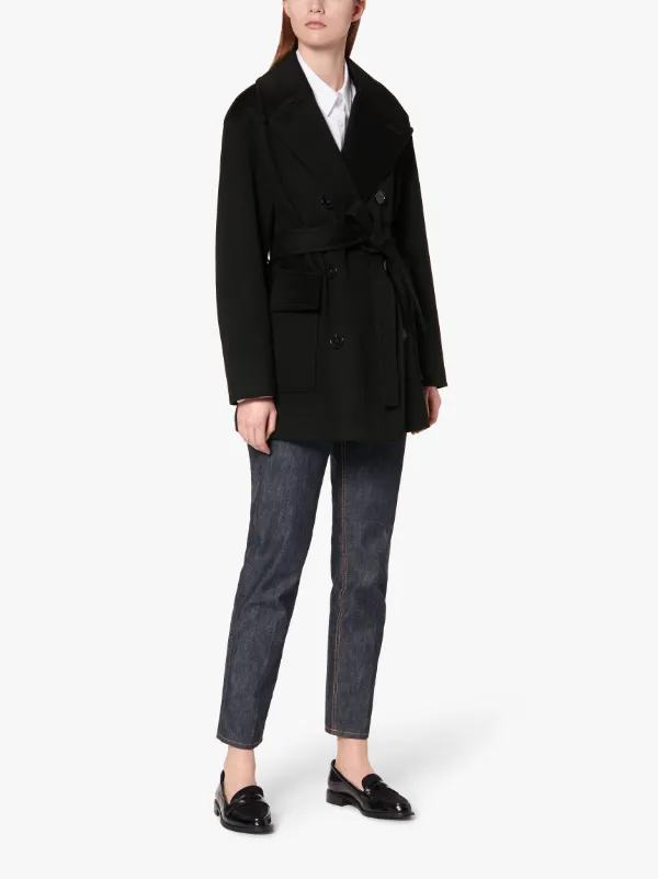 ALNESS Black Storm System Wool Short Trench Coat | LM-1044F