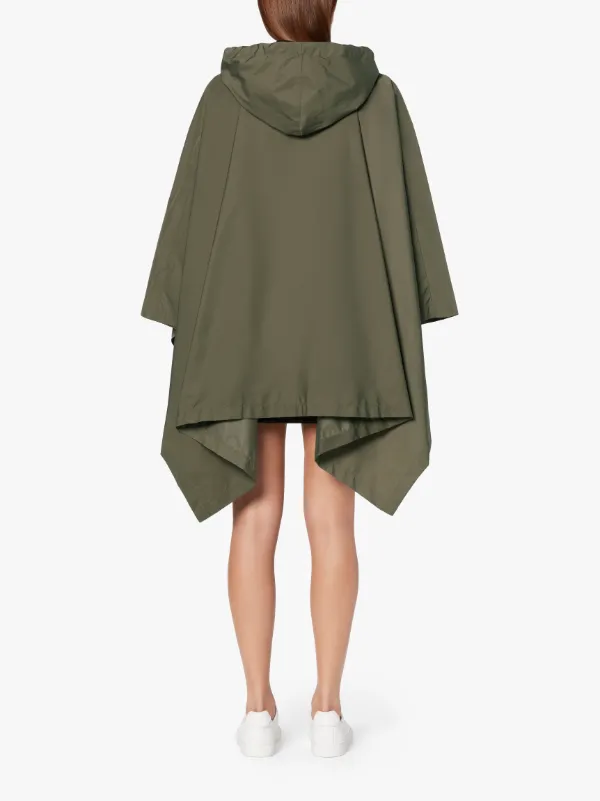 ALNESS Khaki Nylon Hooded Poncho | LM-C063