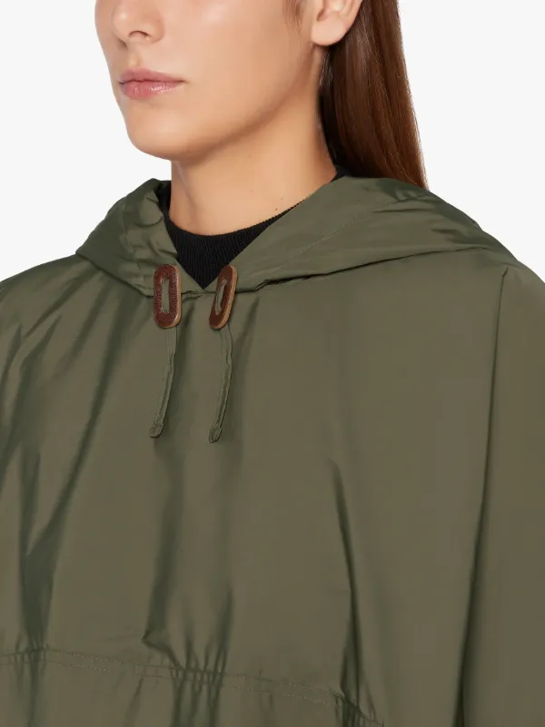 ALNESS Khaki Nylon Hooded Poncho | LM-C063