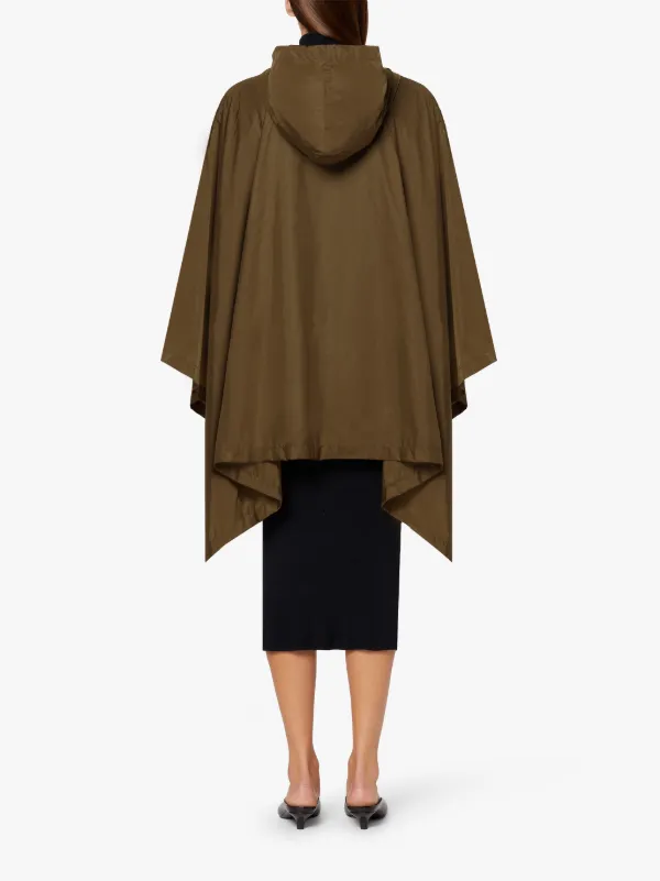 ALNESS Mocha Nylon Hooded Poncho | LMC-063