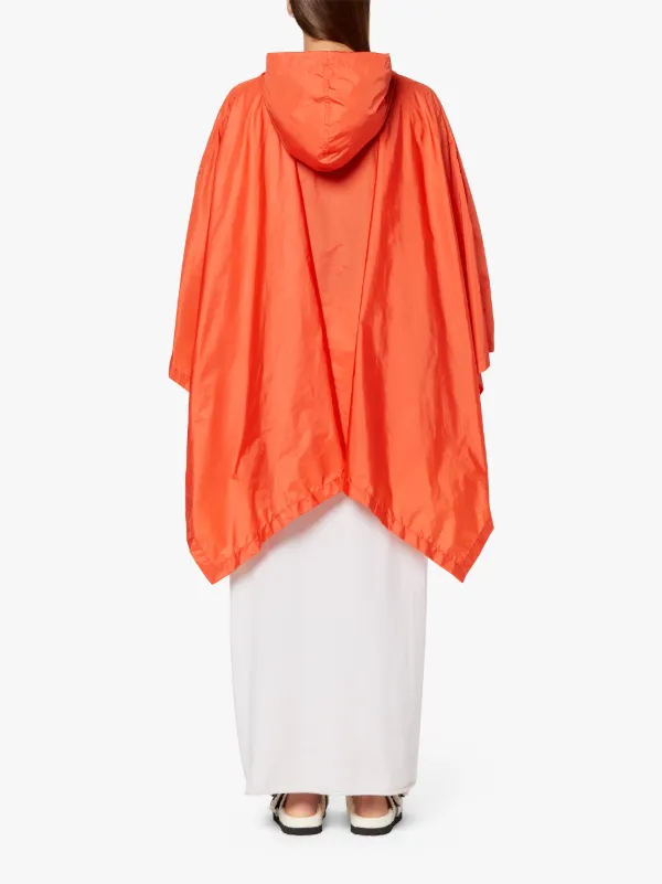 ALNESS Orange Nylon Hooded Poncho | LMC-063