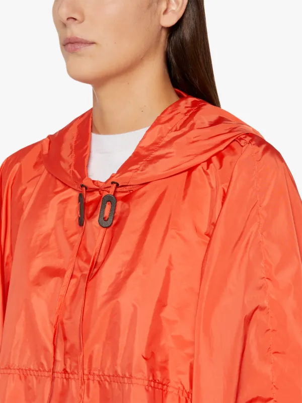 ALNESS Orange Nylon Hooded Poncho | LMC-063