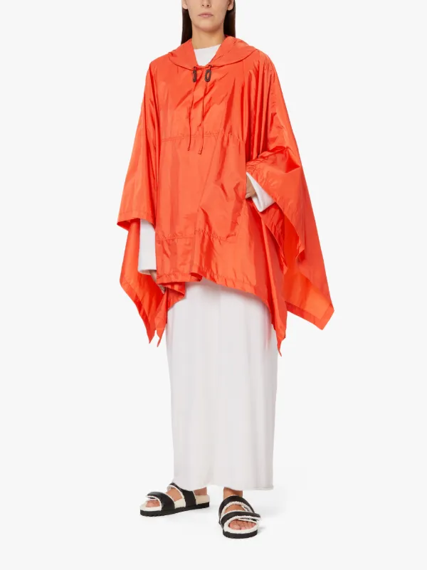 ALNESS Orange Nylon Hooded Poncho | LMC-063