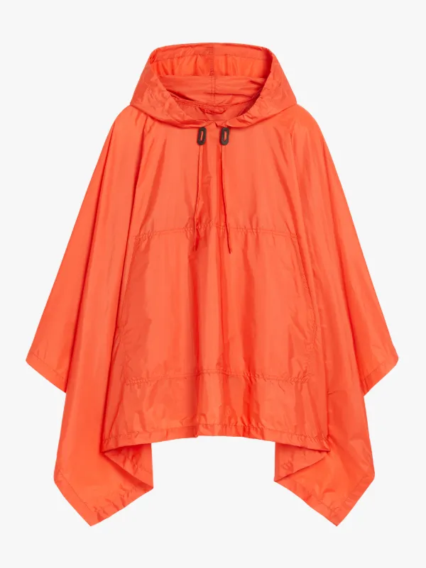 ALNESS Orange Nylon Hooded Poncho | LMC-063