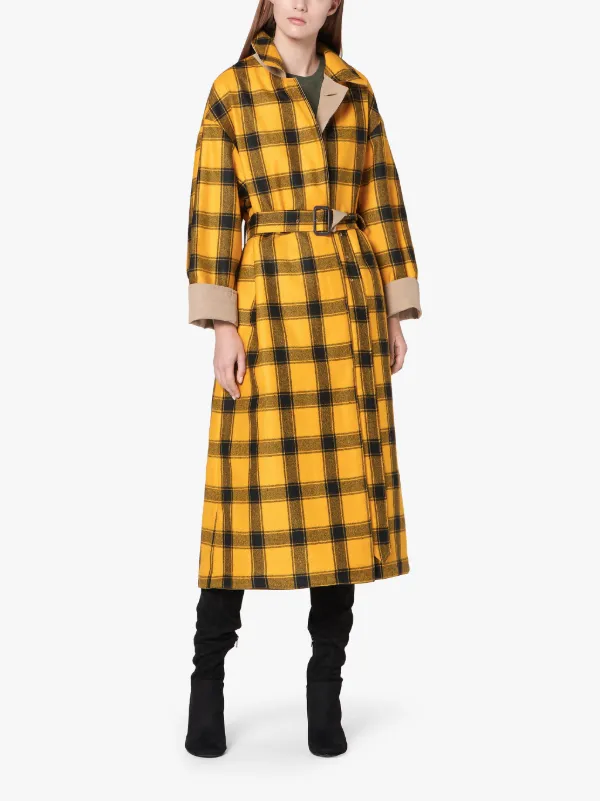 AMULREE Honey Cotton & Virgin Wool Oversized Reversible Trench Coat | LM-1014R