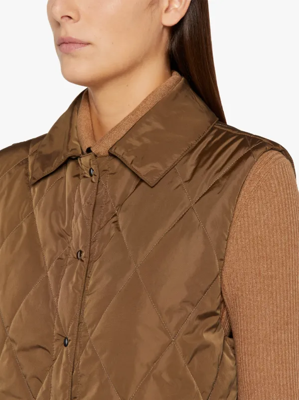 ANNABEL Mocha Nylon Quilted Liner Vest | LQV-005