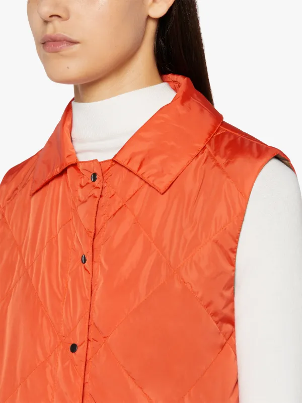 ANNABEL Orange Nylon Quilted Liner Vest | LQV-005