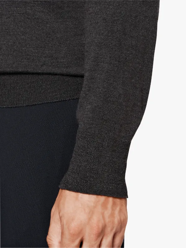 Anthracite Wool V-Neck Sweater | GK-009