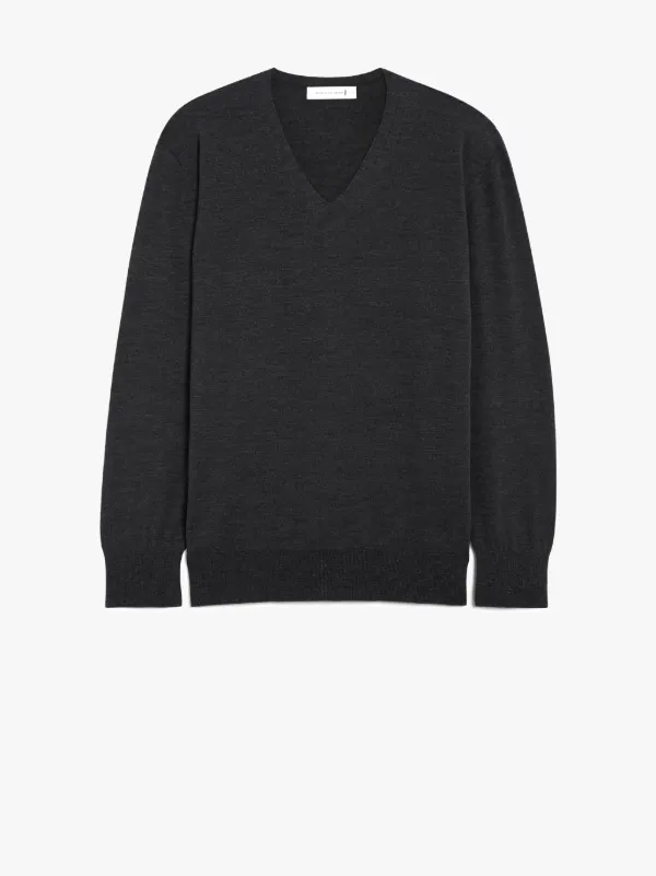 Anthracite Wool V-Neck Sweater | GK-009