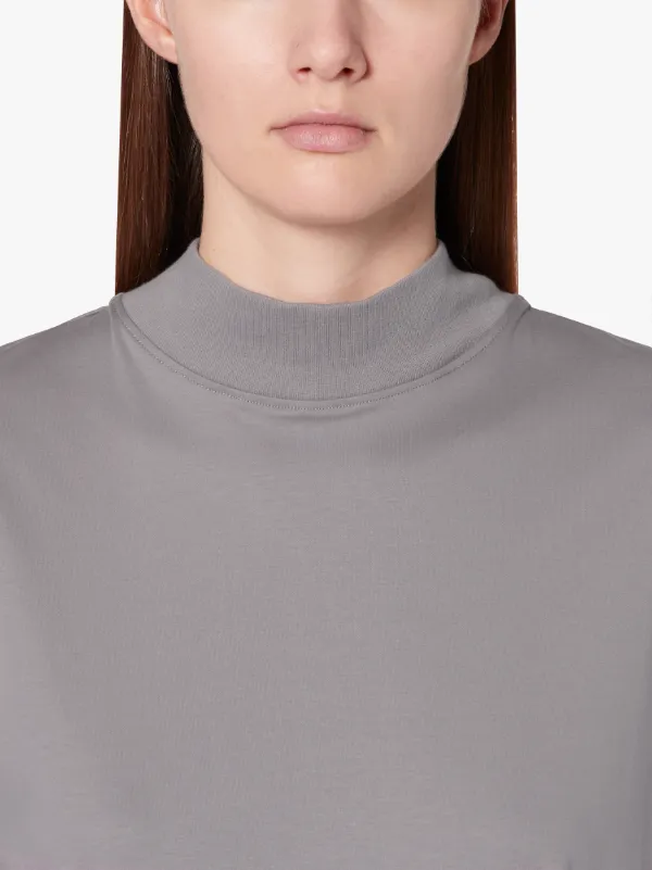 ARDROSS Frost Grey Cotton Mock Neck T-Shirt | WCS-1004