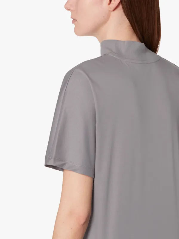 ARDROSS Frost Grey Cotton Mock Neck T-Shirt | WCS-1004