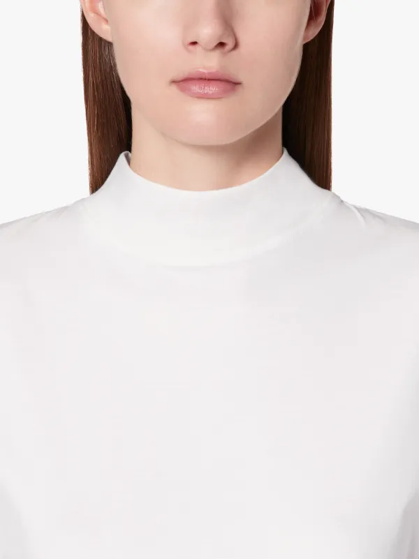 ARDROSS White Cotton Mock Neck T-Shirt | WCS-1004