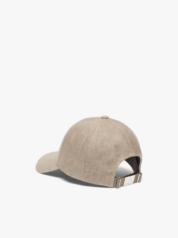 Argent Khaki Linen Varsity Cap