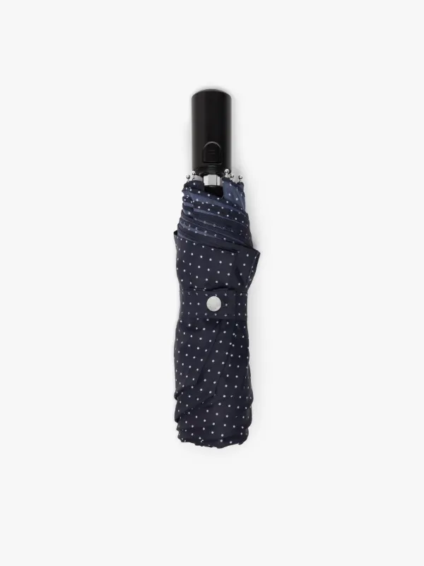 AYR Navy x White Polka Dot Automatic Telescopic Umbrella | ACC-027