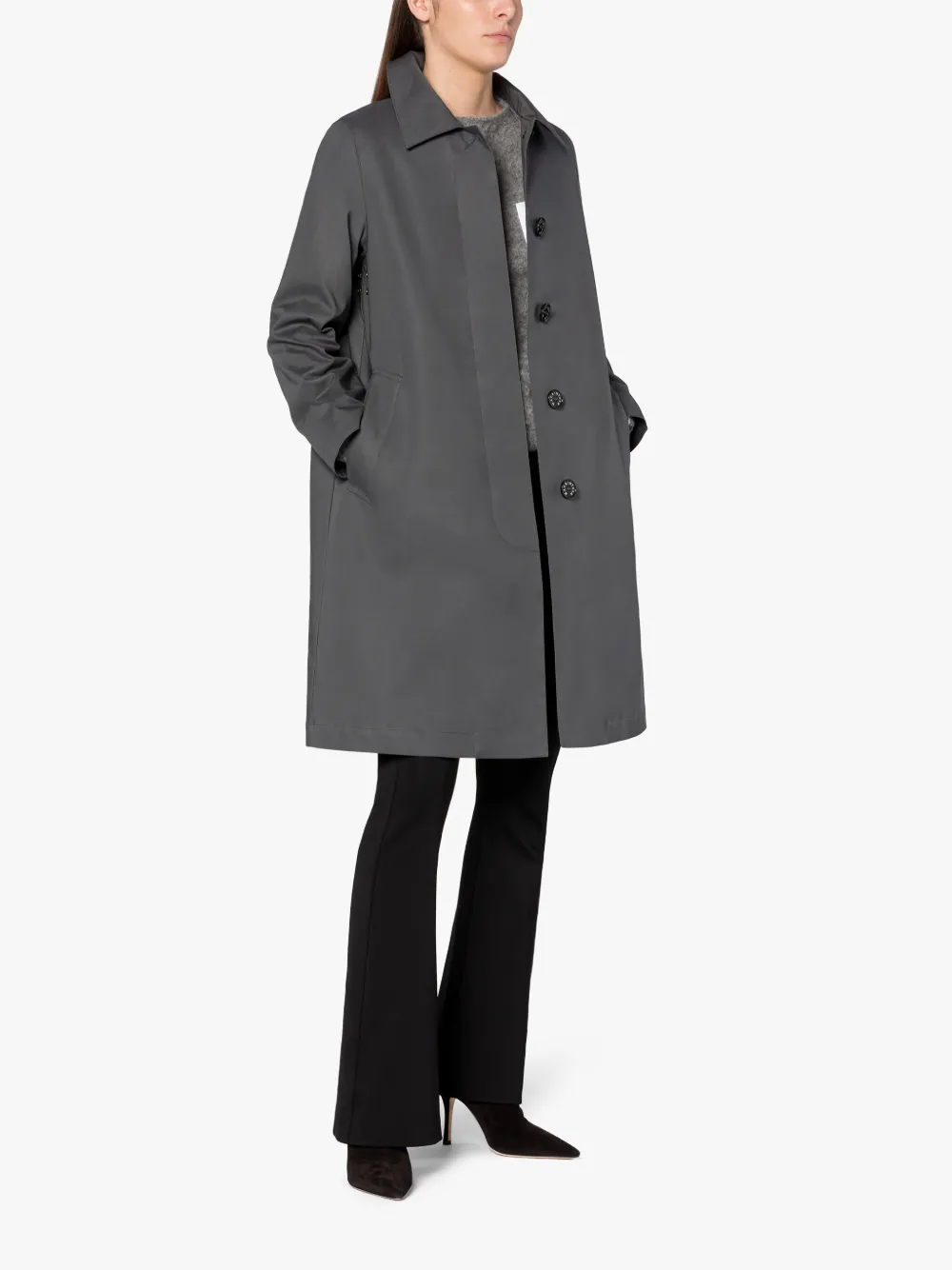 BELFORD Light Grey Wool Balmacaan Coat | Mackintosh