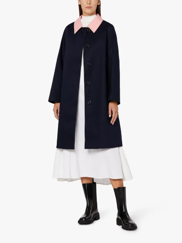 BANTON Navy x Pink Bonded Cotton Coat | LRC-013