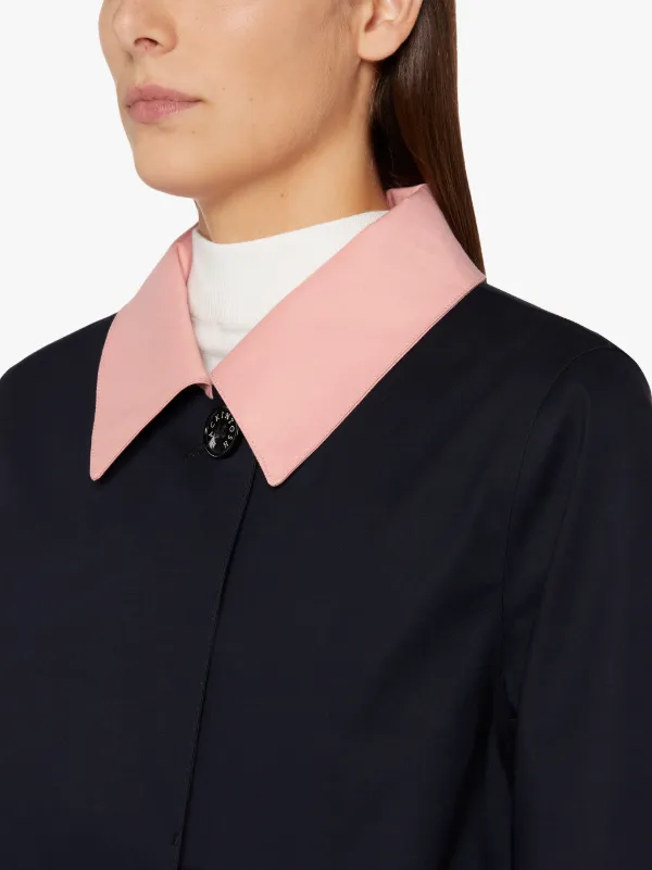 BANTON Navy x Pink Bonded Cotton Coat | LRC-013