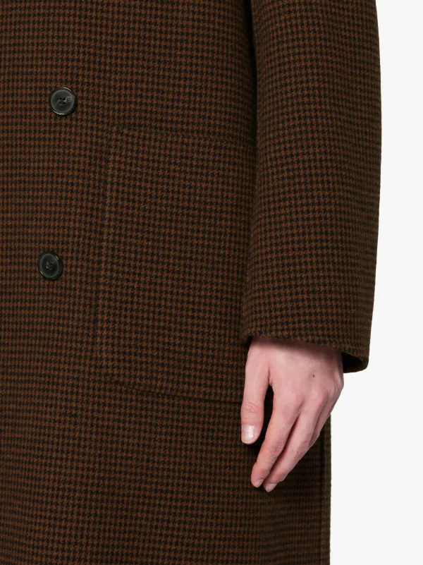 BARRHEAD Brown Check Wool Reversible Double Breasted Coat | GM-1028RH/J