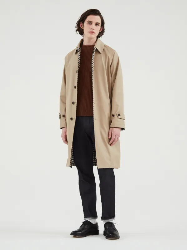 Beige Reversible Cotton & Wool Overcoat GM-112