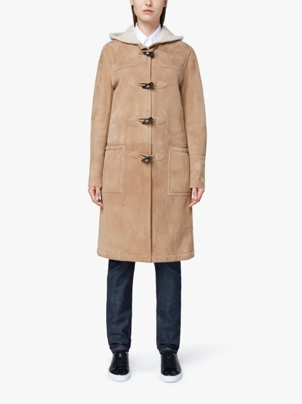 Beige Shearling Duffle Coat