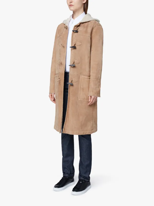 Beige Shearling Duffle Coat
