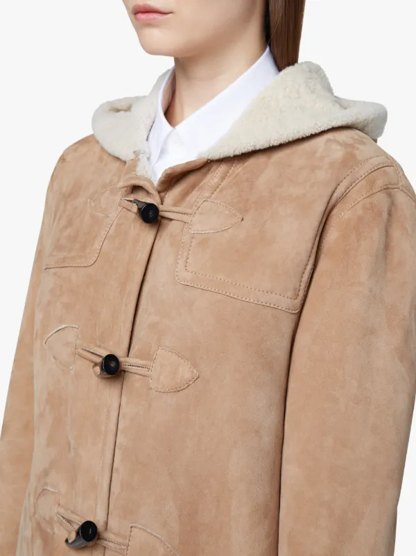 Beige Shearling Duffle Coat