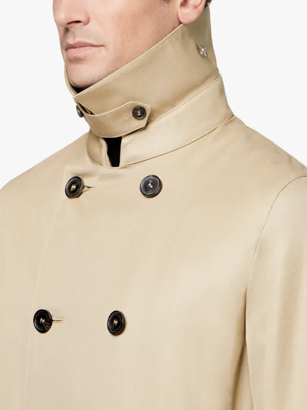 Beige Storm System Cotton Trench Coat GM-004FD