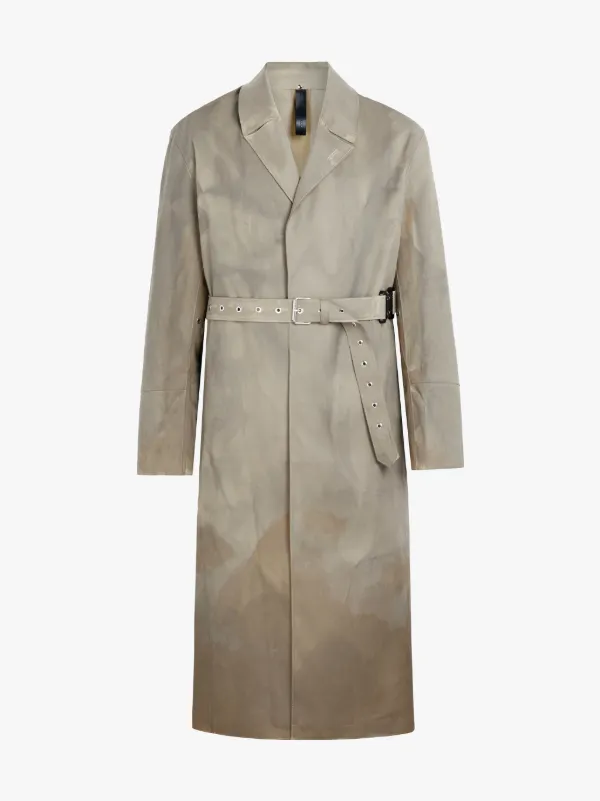 Beige Treated Bonded Cotton Belted Coat