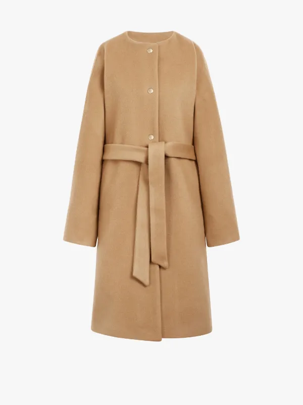 Beige Wool & Cashmere Belted Coat LM-085F