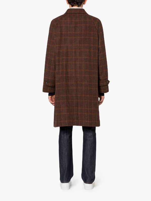 Tartan wool balmacaan topcoat online